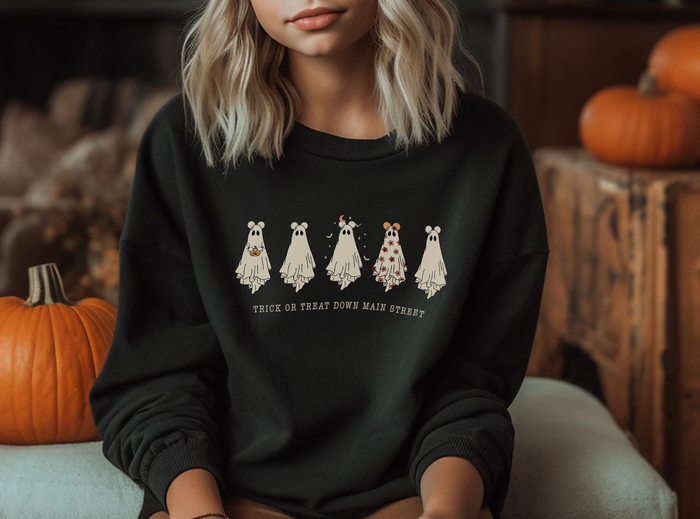 Trick or Treat Down Main Street Youth Crewneck Sweatshirt