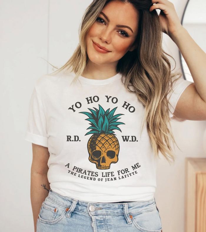 Yo Ho Pirates Life For Me Bella Canvas Unisex Jersey Short Sleeve Tee