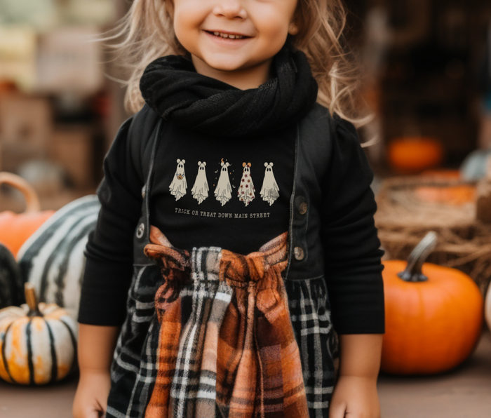 Trick or Treat Down Main Street Toddler Long Sleeve Tee