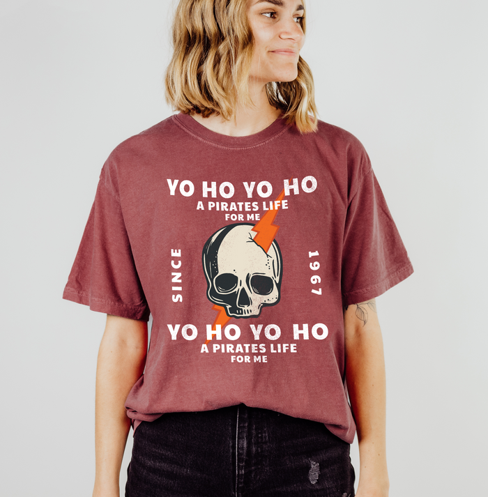 Yo Ho Pirates Life For Me Comfort Colors Unisex Garment-Dyed T-shirt