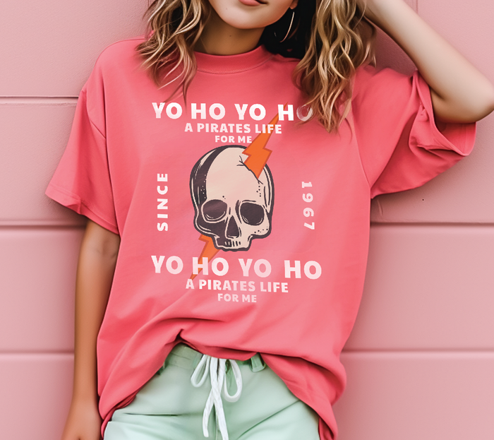 Yo Ho Pirates Life For Me Comfort Colors Youth Midweight Tee