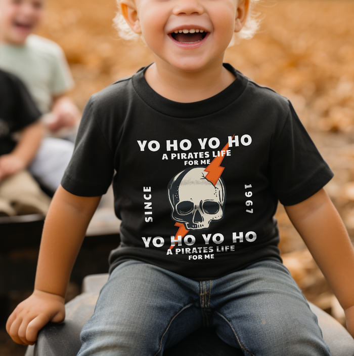 Yo Ho Pirates Life For Me Bella Canvas Toddler Short Sleeve Tee