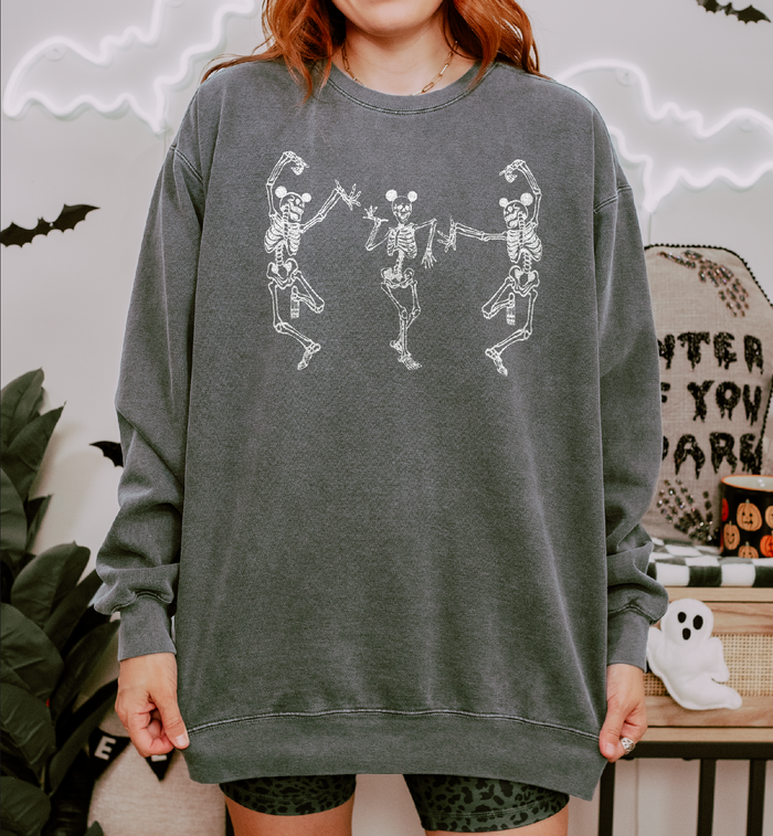 Dancing Skeletons with Ears Comfort Colors Unisex Garment-Dyed Sweatshirt