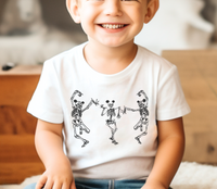 Dancing Skeletons with Ears Bella Canvas Baby Short Sleeve T-Shirt