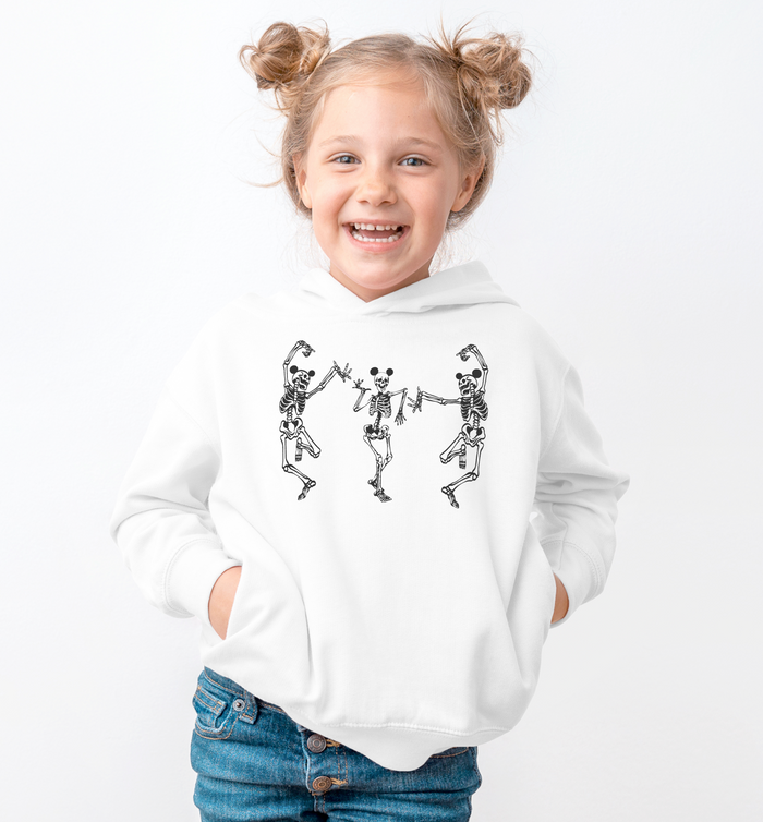 Dancing Skeletons with Ears Gildan Youth Heavy Blend Hooded Sweatshirt