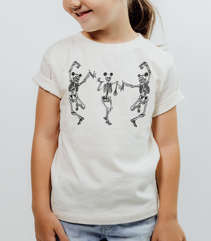 Dancing Skeletons with Ears Bella Canvas Youth Short Sleeve Tee