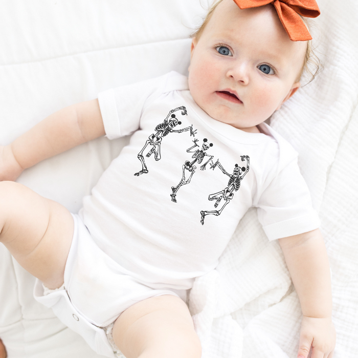 Dancing Skeletons with Ears Rabbit Skins Infant Fine Jersey Bodysuit