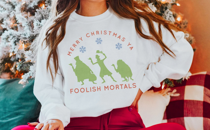 Merry Christmas Ya Foolish Mortals Gildan Unisex Heavy Blend™ Crewneck Sweatshirt