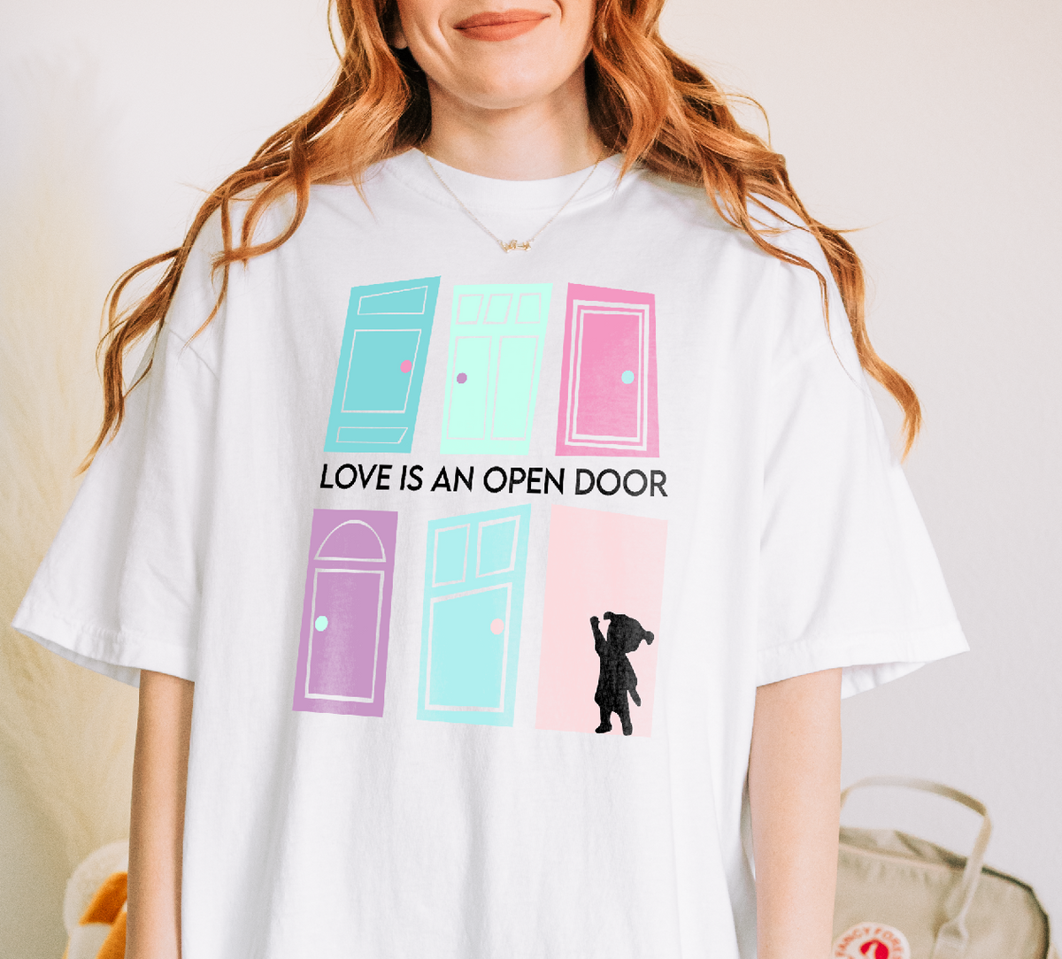 Love Is An Open Door Bella Canvas Unisex Jersey Short Sleeve Tee