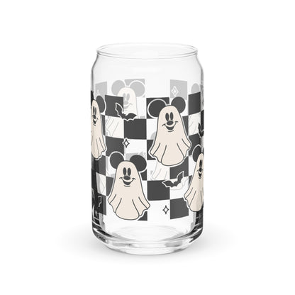 Checkered Ghost Mickey Can-shaped glass